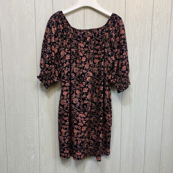 Roan + Ryan Evereve Black Floral Short Sleeve Dress Medium - Picture 7 of 7